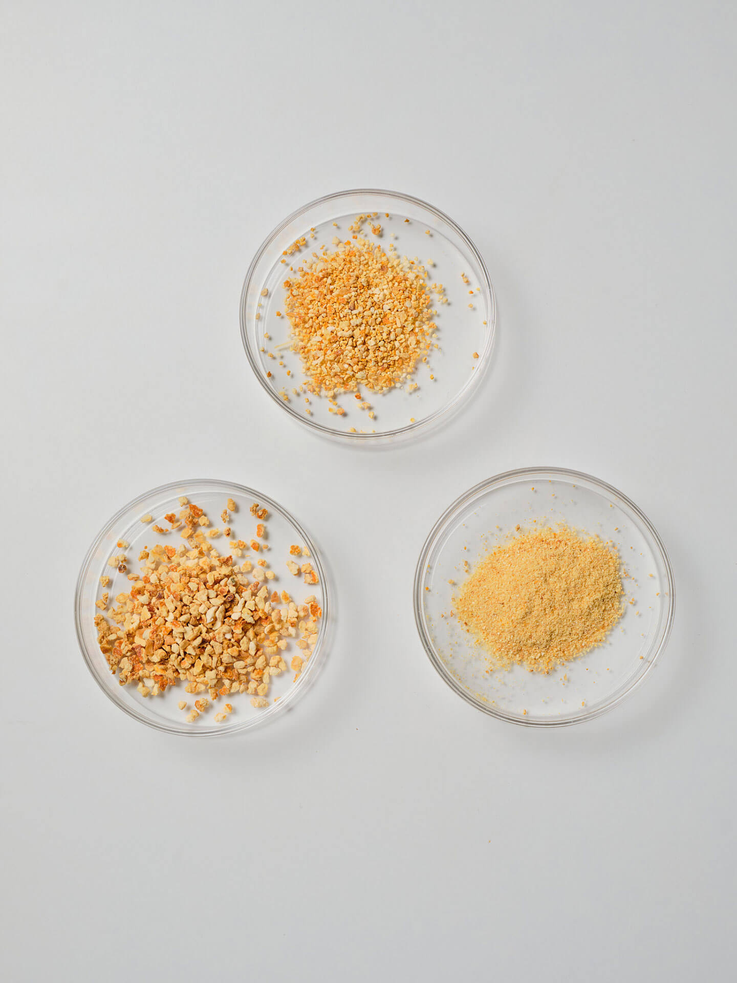 Grain sizes: powder and pieces